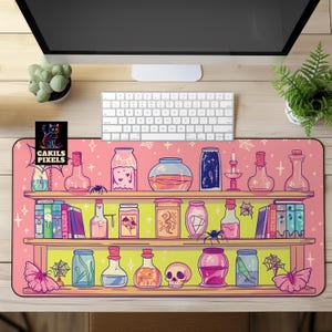 Witch&#39;s Shelf Desk Mat: Kawaii Witchcore Gaming Mousepad