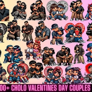 100+ Chicano Cholo Valentines Day Love Couples PNG file, old school, love couple, chola