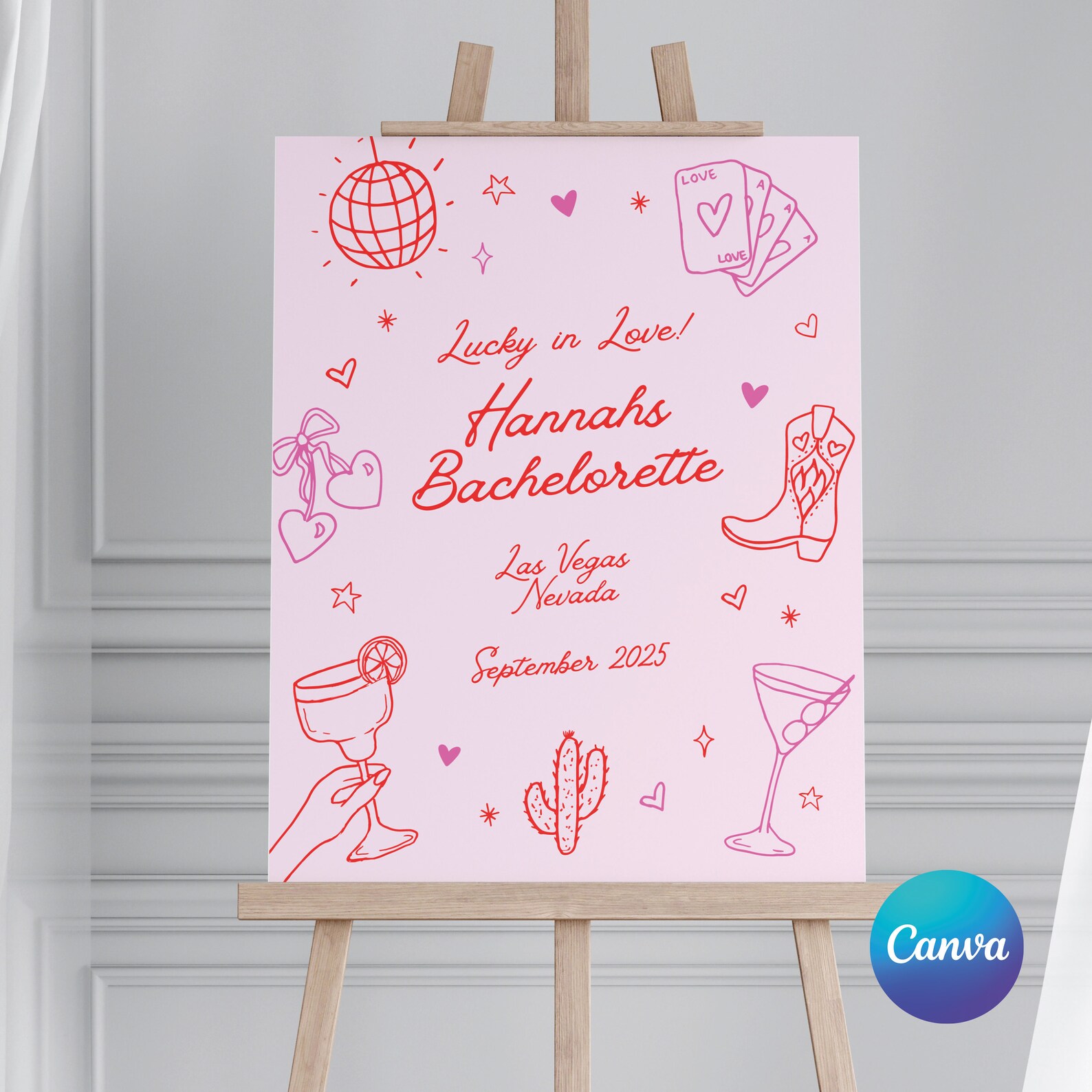 Editable Las Vegas Bachelorette Sign, Las Vegas Weekend Sign