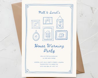 Housewarming Invitation Editable House Warming Party, Handwritten New Home Invite, New House Hand Drawn Style, Canva Template Digital