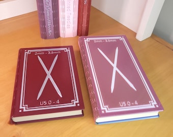 Caja de almacenamiento de agujas de doble punta (DPN) "Libro" - Tamaños pequeños (agujas de 6 u 8 pulgadas)