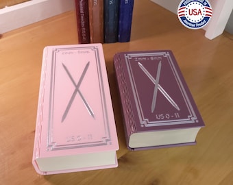 Caja de almacenamiento para agujas de doble punta (DPN) tipo "libro" (para agujas de 6 o 8 pulgadas)