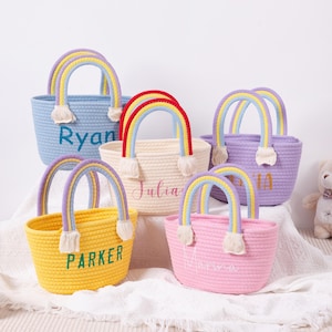 Personalisierte Tragetasche für Kleinkind Kinder Geschenke, Benutzerdefinierte Kinder Tragetasche mit Namen, Weihnachtsgeschenk für Kleinkind Kinder, Blumenmädchen Vorschlag Geschenke