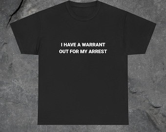 I Have A Warrant Out For My Arrest T Shirt, Funny T Shirt