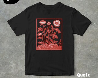 Floral Garden Botanical Flowers Graphic T Shirt, Unisex Adult T Shirt, Vintage Style Graphic T Shirt, Cute Tee, Gift For Dad, Gift For Her