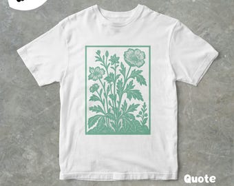Floral Botanical Graphic T Shirt, Unisex Adult T Shirt, Gift For Her, Gift For HIm, Vintage Style Graphic T Shirt, Funny Tee, Cute Tee