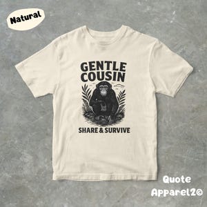 Gentle Cousin Share And Survive Bonobo T-Shirt, Funny Retro 90s Graphic Tee, Unisex Shirt, Gift For Her And Him, Cute And Unique Tee