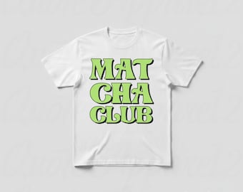 Matcha Club Unisex Heavy Cotton Tee, Casual Wear, Eco-Friendly Fashion, Gift for Matcha Lovers, Trendy Streetwear, Gift For Her