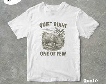 Quiet Giant One Of Few Rhino T-Shirt, Funny Retro 90s Graphic Tee, Unisex Shirt, Gift For Her And Him, Cute And Unique Tee
