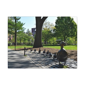 Make Way for Ducklings Art - Boston Public Garden Wall Art - Boston Landmark Photography Canvas Print Decor