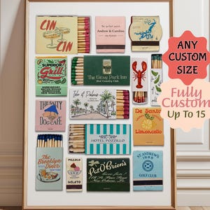 CUSTOM MATCHBOOK Wall Art Print | Personalized Retro Matchbox Digital Poster | Large Matches Anniversary Gift