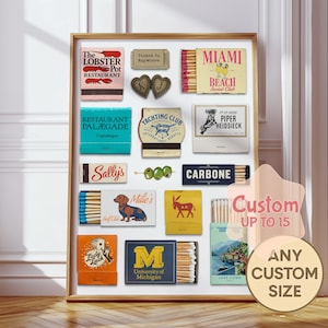 CUSTOM MATCHBOOK ART | Personalisiertes digitales Streichholzschachtel Geschenk | Große Streichhölzer Druck | Angepasstes Retro Wand Poster | Einzigartiges Jubiläumsgeschenk