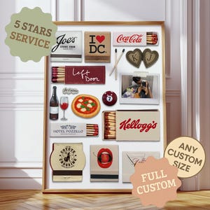 CUSTOM MATCHBOOK ART | Personalisiertes digitales Streichholzschachtel Geschenk | Große Streichhölzer Druck | Angepasstes Retro Wand Poster | Einzigartiges Jubiläumsgeschenk