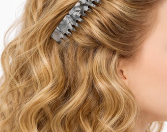 Peigne latéral en acétate pour cheveux fins à moyennement épais - Coiffure à plis français