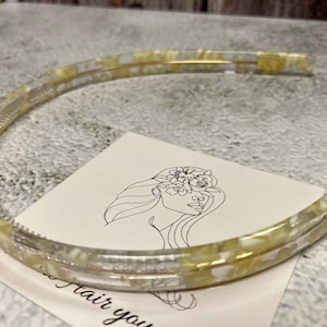 Classic slim Headband in our Premium Acetate Lemon