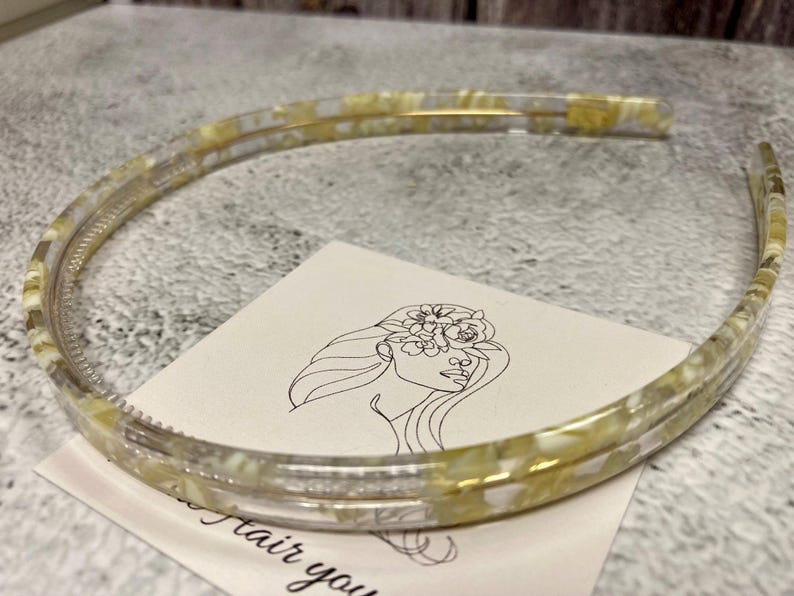 Classic slim Headband in our Premium Acetate Lemon