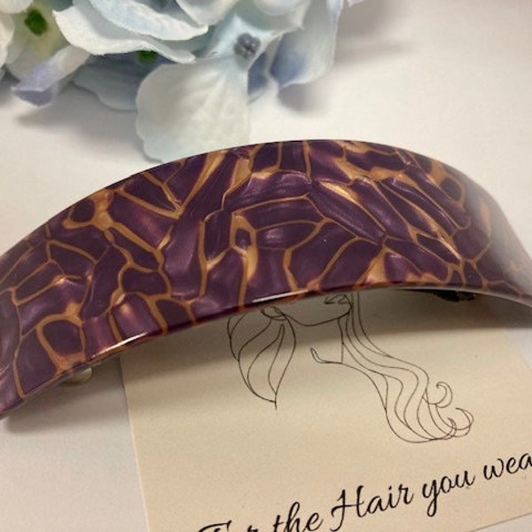 Large sized Curved hair Barrette in our Premium Acetate