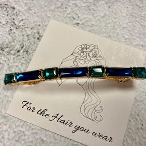 Sparkly slim hair barrette with Austrian Crystals