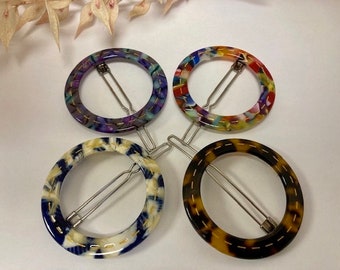 Circular Hair slide in Premium Acetate