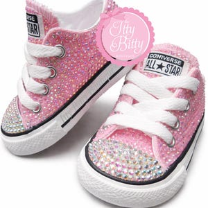 Baby Girl  Bling Crystal Low Top Converse Pink