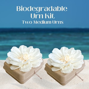 Biodegradable Cremation Urns for Ashes – Two Medium Water Burial Kit