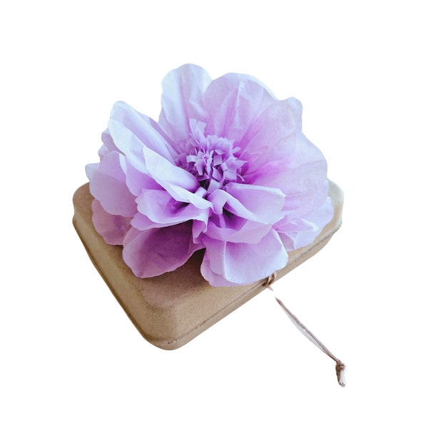 Pachamama Honoring Kit: Biodegradable Urn with Lilac Tissue Paper Flower – A Tribute of Love and Respect