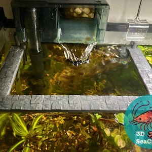 Stone Pier Filter Corral | Decorative Aquarium Filter Guard | Floater Plant Protection