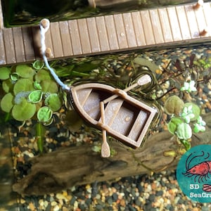 Rowboat Floating Decor | Decorative Aquarium Floater | Water Surface Decoration