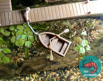 Rowboat Floating Decor | Decorative Aquarium Floater | Water Surface Decoration