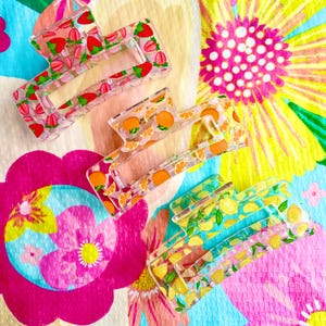 Hair Clip Fruit Hair Claw Clip Large Hair Claw Clip Strawberry Accessories for Women Rectangular Hair Clip for Thick Hair
