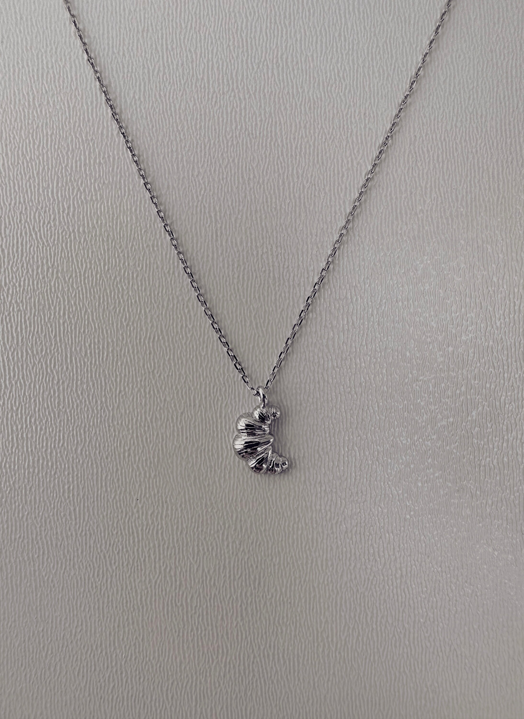 Dainty Croissant Necklace, Croissant Charm Necklace, Elegant