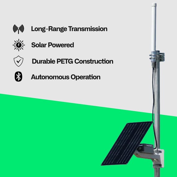 Relay Solar-Powered Meshtastic LoRa Relay System Long-Range, Communication Station For Off-Grid & Remote Areas - 915 MHz, 12W Solar Panel, Waterproof
