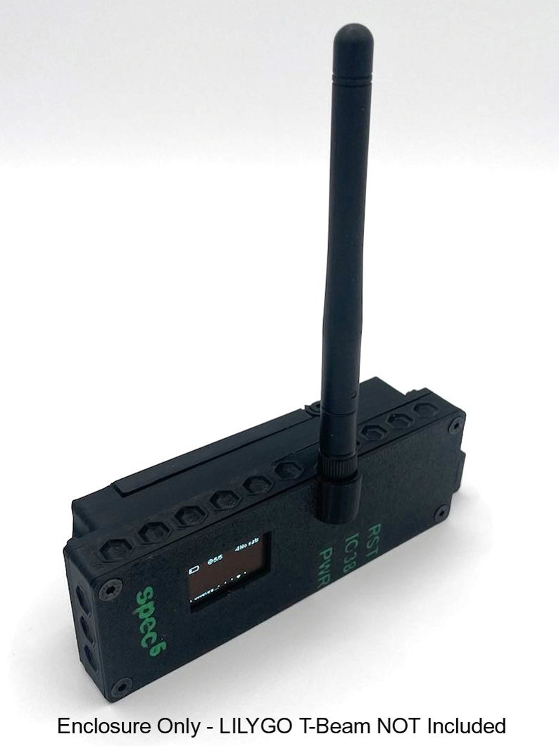PETG Enclosure Case For Meshtastic LoRa Radio - White/Black Protective Housing With Mounting Hardware