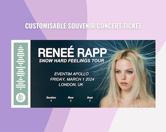 Renee Rapp - Snow Hard Feelings Customisable Souvenir Ticket