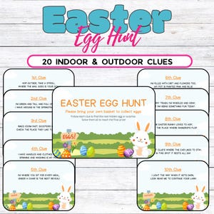 Easter Scavenger Hunt for Kids Easter Egg Hunt Clues younger Kids Easter game Bunny Easter Treasure Hunt Indoor Outdoor Game PRINTABLE