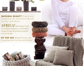 womens vest, pullover, bag, cardigan & creative home decoration knitting pattern pdf magazine, 59 handknitting designs digital pattern book