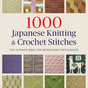 Ebook em PDF com padrões de pontos de tricô e crochê japoneses, ebook em PDF com 1000 padrões de tricô e crochê