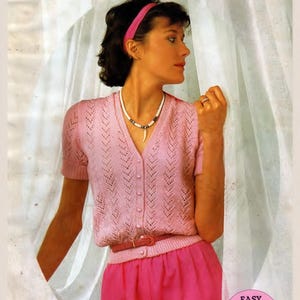 Vintage Damen Pullover, Weste, Strickjacke Häkelanleitung pdf, 8 vintage Frühlingsmotive Häkelanleitung, 1970er Jahre Vintage Häkelanleitung