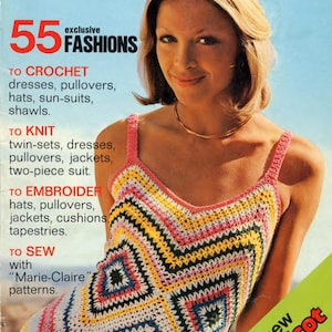vintage knitting and crochet pattern pdf magazine, 55 vintage crochet and knitting patterns pdf, 1970s vintage knitting pattern book