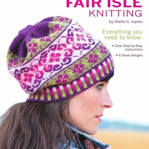 fair isle hoeden breipatroon pdf, 6 geweldige ontwerpen fair isle baret breipatroonboek, fair isle stapsgewijze brei-instructies