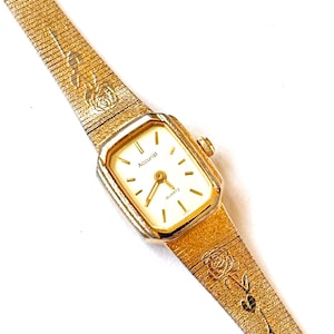 Rare 70s dainty vintage Accurist watch for ladies, Thin ladies gold cocktail wristwatches, Gift for her, Gift for mum, Mother&#39;s day present