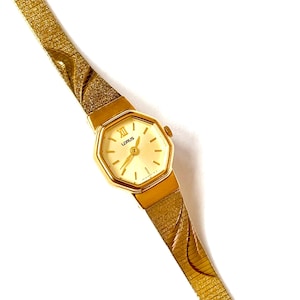 Rare 60s Vintage Lorus dainty gold watch for ladies, Thin ladies cocktail wristwatch, Gift for her, birthday gift, Mother&#39;s day present