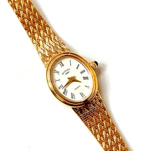 Vintage 70s Rotary Ladies Watch: Gold Cocktail Wristwatch