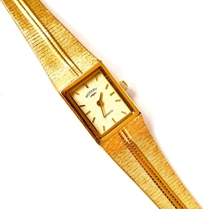Vintage 70s Rotary Gold Watch: Dainty Cocktail Wristwatch