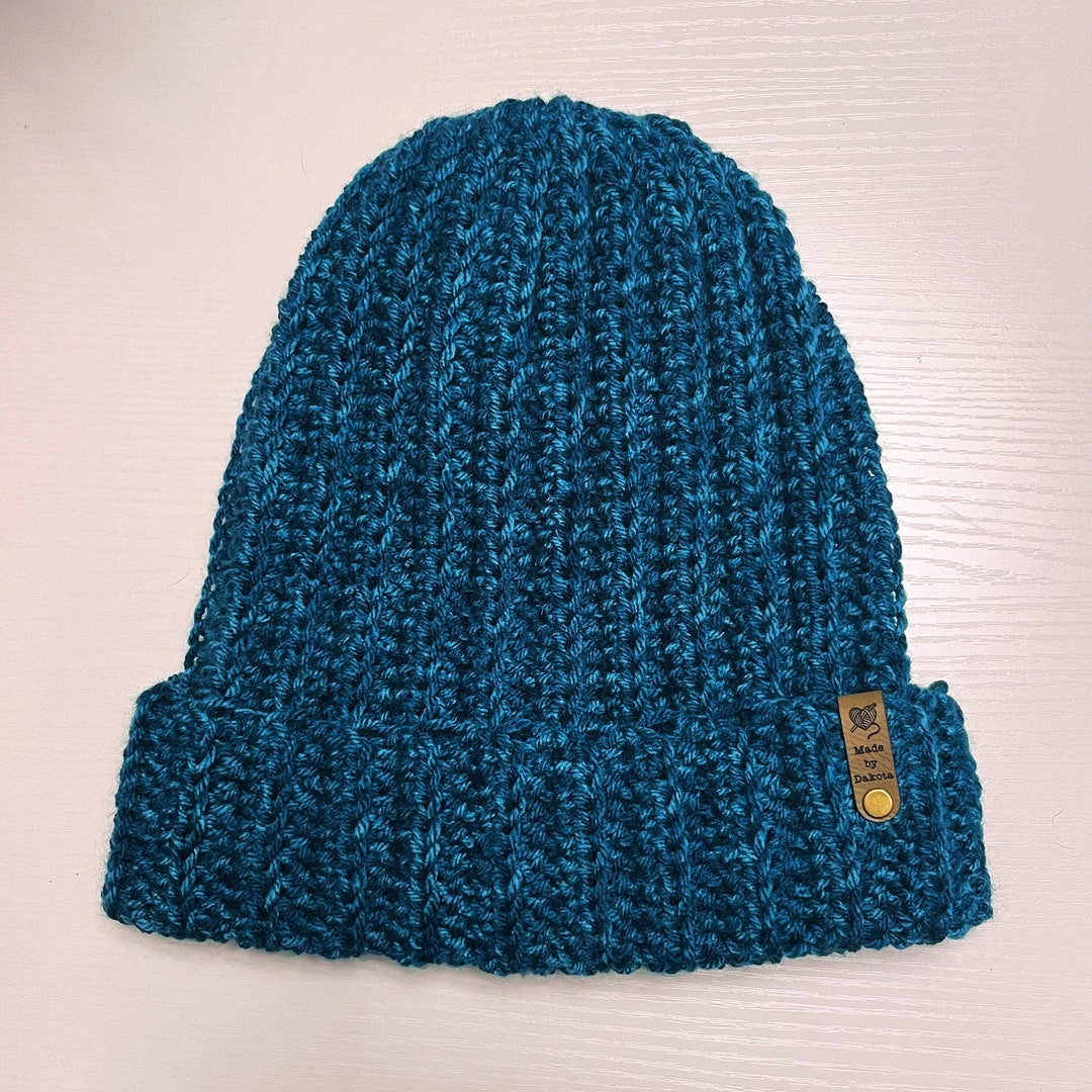 Custom Crocheted Ribbed Beanie Etsy