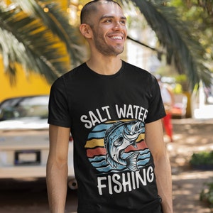 Gone Fishing Shirt Classic Angler, Bass Silhouette Tee Casual