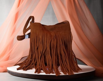 Fringe bag, Suede