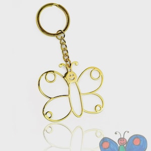 Llavero infantil personalizado con arte: regalo con dibujo personalizado para padres o profesores. Recuerdo de obra de arte infantil.
