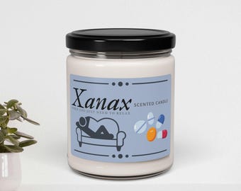 Świeca Xanax, świeca z lekiem, prezent żartobliwy, 275 ml, świeca humorystyczna, świeca sarkastyczna, świeca zapachowa Xanax