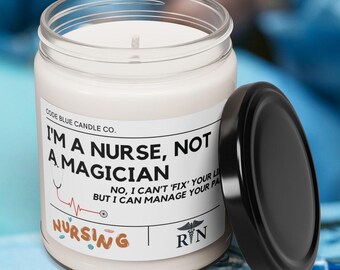 Regalo divertido para enfermeras, humor sarcástico de enfermeras, broma ofensiva del turno de noche, vela de enfermera médica, 255 ml, regalo para estudiantes de enfermería